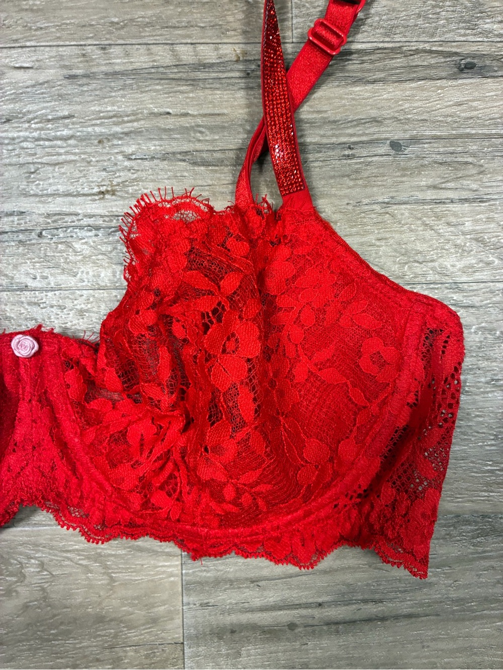 Victoria Secret Dream Angels Lace Push Up Without Padding Diamanté Strap Bra - Picture 3 of 10